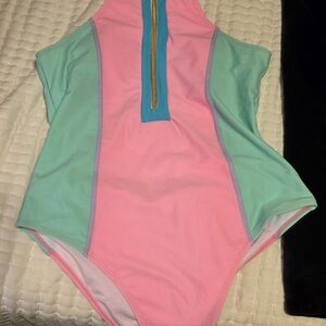 Shein Colorful One-Piece Swimsuit with Zipper